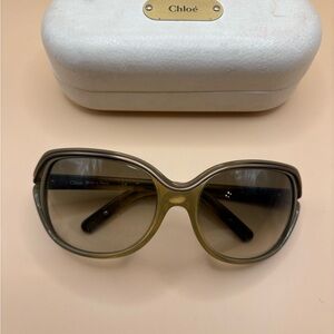 Chloe Green Oversized Sunglasses